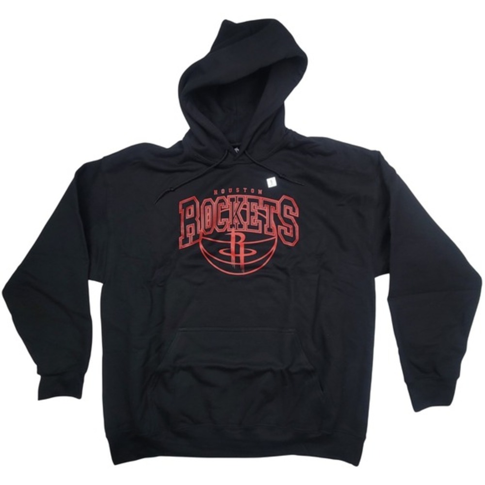 Houston Rockets NBA Black Red Logo Hoodie Sweatshirt Size XL